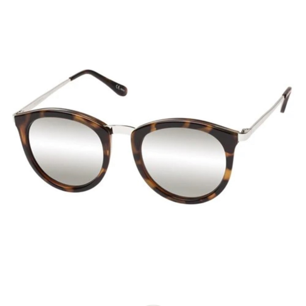NWT Le Specs Mirrored Tortoise Sunglasses